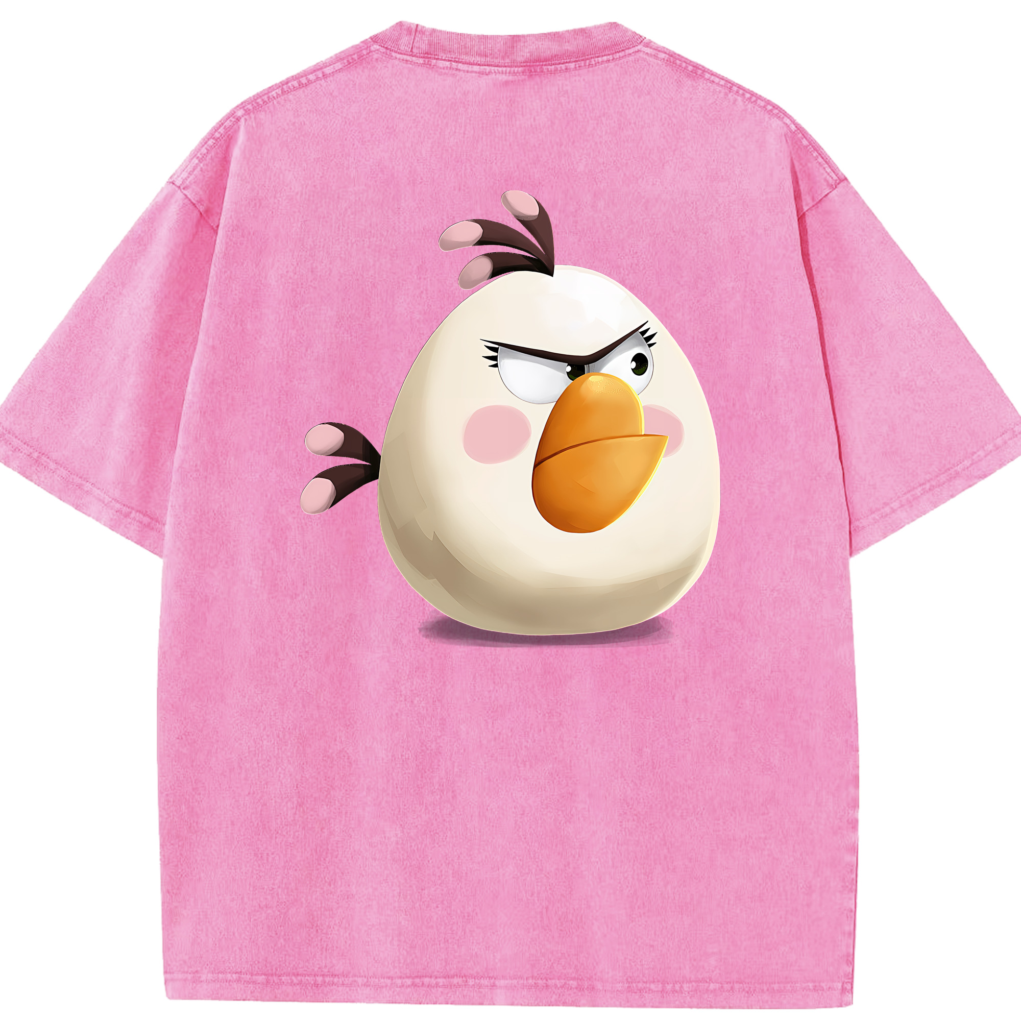 （画像用） Angry Birds アングリーバード 綿100% ヴィンテージ風 半袖Tシャツ（背面プリント）